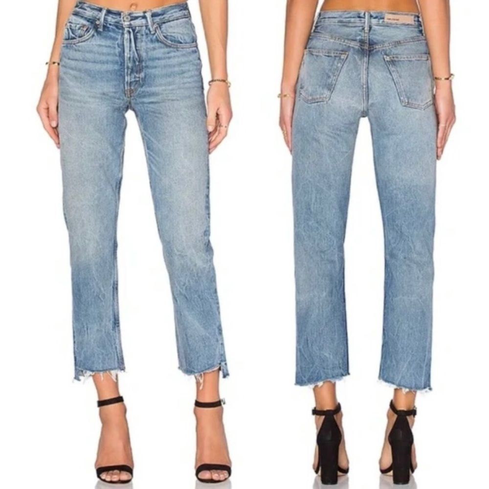 REVOLVE High Rise Straight Jean Helena Straight Cropped